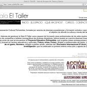 Web de Sala el Taller. Design, e UX / UI projeto de Gabriel Andújar - 24.10.2012