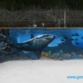 Mural marino en piscina. Un proyecto de Ilustración tradicional e Instalaciones de Graffiti Media - 28.04.2013