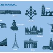 Nuestros viajes por Europa. Design, Traditional illustration, and UX / UI project by Mairim28dec - 06.27.2013