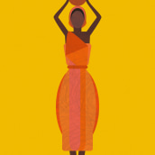 African Woman Concept Art Print. Ilustração tradicional projeto de Laura Minimalia - 10.10.2013