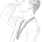 Taeyang. Ilustração tradicional projeto de Maria Martinez - 03.12.2013
