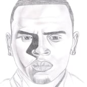 Chris Brown. Ilustração tradicional projeto de Maria Martinez - 03.12.2013