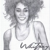 Whitney Houston. Ilustração tradicional projeto de Maria Martinez - 03.12.2013