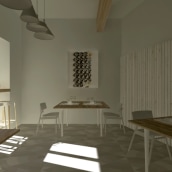 restaurant render. Design, 3D, Interior Design, and Set Design project by Maite Abarizketa Larrañaga - 01.05.2014