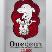 Cartel One year 23.000 dead dolphins. Design e Ilustração tradicional projeto de jorge ruiz solis - 09.04.2012