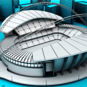 Modelo 3D de estadio.  FX Fútbol 1.0. Un progetto di 3D di Manuel Moreno Vela - 27.02.2014