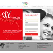 Página web Voluntarios Madrid 2020. Un proyecto de Diseño Web de María Hernández - 13.04.2014
