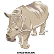 Rinoceronte Blanco. Ilustração tradicional projeto de Jesus Velasquez - 03.05.2014