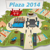 CaixaBank Plaza. Een project van Traditionele illustratie van Gustavo Arens - 14.02.2014