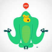 Camiseta Gorila OM!. Un proyecto de Diseño, Ilustración tradicional y Diseño de producto de Menú familiar - 27.05.2014