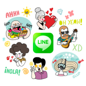 LINE Stickers - A Summer Crew. Design, Art Direction, and Character Design project by Alejandra Morenilla - 07.14.2014