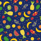 Pattern Frutal. Ilustração tradicional projeto de Ana Robiola - 31.08.2014