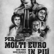 Poster para el film cortometraje "Per molti euro in più". Hecho con coline.. Un progetto di Design, Illustrazione tradizionale e Graphic design di carola zerbone - 28.09.2014