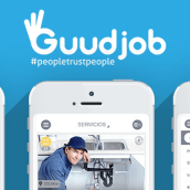 UI Mobile App | Guudjob. Een project van  Ontwerp, Traditionele illustratie, UX / UI,  Art direction, Grafisch ontwerp, Informatieontwerp, Interactief ontwerp, Marketing y Social media van Ana Rebeca Pérez - 21.10.2014