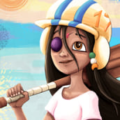 Indian Cricket Girl. Ilustração tradicional, Animação, Design de personagens, e Design editorial projeto de (Igor Ramos Peula) - 08.02.2015