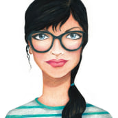 Chica con gafas. Een project van Traditionele illustratie van Sandra Martinez - 15.02.2015