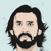 Andrea Pirlo. Design, Traditional illustration, and Art Direction project by Pablo Poveda - 02.19.2015