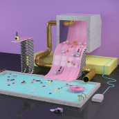 Toy nail polish. Traditional illustration, 3D, Art Direction, and Set Design project by daniel aristizábal - 03.26.2015