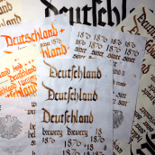 Deutschland Brewery 1876 con góticas potentes. Caligrafia projeto de Juan Seguí - 31.03.2015