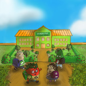 Verdicole escuela de verduras. Ilustração tradicional projeto de Mara Saturio - 17.04.2015