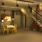 Loft iluminación. 3D, Arquitetura de interiores, e Design de interiores projeto de Cristina Fuentes García - 09.05.2015