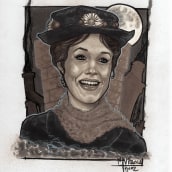 Mary Poppins. Ilustração tradicional projeto de Aldo Marcelo Vitacca - 08.06.2015