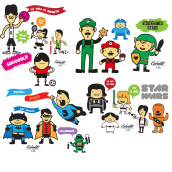 Los Chaches, diseño de personajes infantiles. Ilustração tradicional, Design de personagens, e Comic projeto de Álvaro Martín Martín - 18.06.2014