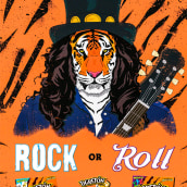 Tigretón- Rock or Roar. Traditional illustration project by d_velas92 - 06.30.2015