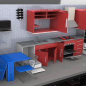 Diseño de cocina 3D. 3D, Furniture Design, Making & Industrial Design project by Alberto Sánchez Bermejo - 04.21.2012