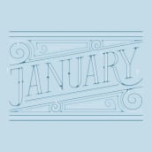 January | Lettering works. Traditional illustration, Graphic Design, T, and pograph project by Mercè Núñez Mayoral - 12.31.2014