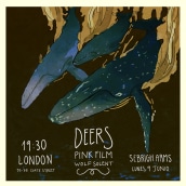 Cartel Sebright Arms: Deers(Hinds) + Pink Film + Wolf Solent. Graphic Design project by Lois Brea Ares - 08.31.2015