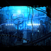 Blue Machine City. Environment 3d.. 3D, Animação, Direção de arte, Design de jogos, Design de iluminação, Design de brinquedos, e Comic projeto de MARC MONS - 12.09.2015