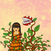 Cuando las plantas se revelen todo será rosa. Ilustração tradicional projeto de elena - 28.09.2015