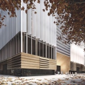Biblioteca y guardería en Barcelona, colaboración con SUMA arquitectura. 3D, e Arquitetura projeto de Diego - 17.06.2015