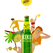 Keku Cerveza con Limón. Design, Ilustração tradicional, e Animação projeto de María F. Quintero Novoa - 13.10.2015