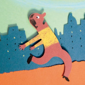 "El senyor, el barret i el cacauet", cuento infantil de Pere Puig.. Un proyecto de Ilustración tradicional de Pere Puig - 16.01.2015