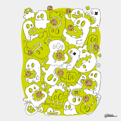 Cookies monsters. Ilustração tradicional projeto de Isaac González - 17.11.2015
