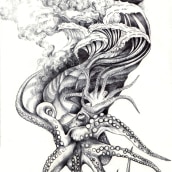 Octopus. Design, Artesanato, Artes plásticas, Pintura, Serigrafia, e Colagem projeto de Susana MLeón - 23.03.2015