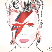 David Bowie. Design, and Traditional illustration project by Jaume Turon Auladell - 01.10.2016