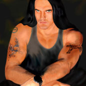 Retrato digital del cantante Peter Steele. Traditional illustration, and Fine Arts project by Ingrid A Morales S - 04.02.2015