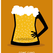 Piensa en la cerveza con cabeza. Un proyecto de Ilustración tradicional de Pecreativa - 15.07.2014