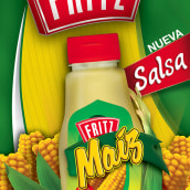 Afiche salsa de maiz producto marca FRITZ. Br, ing, Identit, and Editorial Design project by Beatriz Elena Alvarez Diaz - 02.20.2016