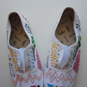 Zapatillas bordadas. Artesanato projeto de mongonfe - 19.06.2016
