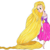Rapunzel. Ilustração tradicional, e Design de personagens projeto de Lumarbi Martínez - 15.07.2016