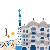 Snapchat Geofilter Barcelona, Spain. Traditional illustration, Motion Graphics, Animation, and Social Media project by Michelle Barroeta - 08.20.2016