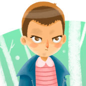 Fan Art - Eleven (Stranger Things). Traditional illustration project by Marian Alhama - 08.26.2016