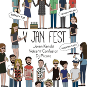 Cartel festival Jan Fest. Un proyecto de Ilustración tradicional de Miriam Díaz Méndez - 01.07.2016