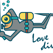 Love diving. Un proyecto de Diseño, Ilustración tradicional, Diseño de personajes, Bellas Artes, Diseño gráfico y Cómic de Andrea Balza - 14.09.2016
