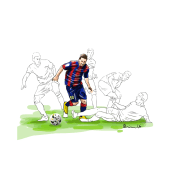 Messi. Ilustração tradicional projeto de Quim Sosa - 22.09.2016
