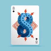 Playing Arts - 8 of Spades ♠. Um projeto de Ilustração, Direção de arte, Tipografia e Caligrafia de Eduardo Dosuá - 27.09.2016